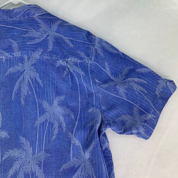 Tommy Bahama Men's Short Sleeve Silk Camp Shirt in Blue Size M - Picture 13 of 15
